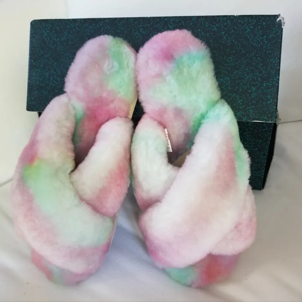 COPY - Emu Unicorn tie dye runs small LE Fuzzy Slippers Free People New in Box